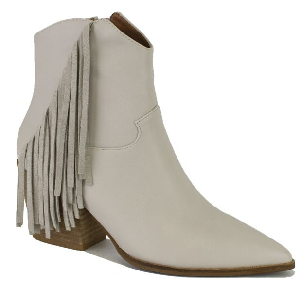 Grey Fringe Booties
