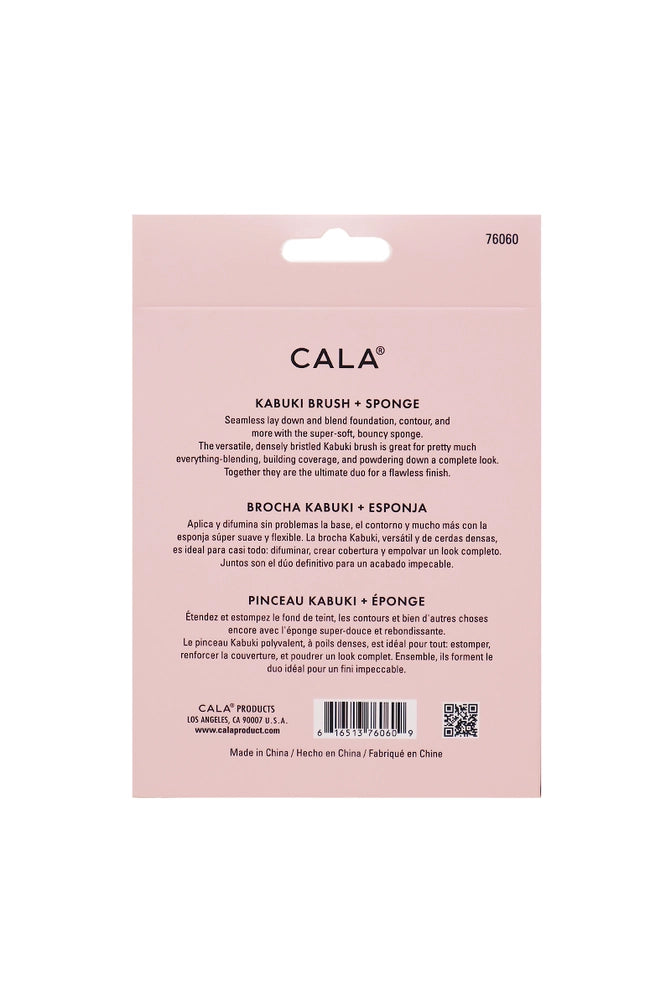 Cala Kabuki Brush and Blending Sponge Set - Pink