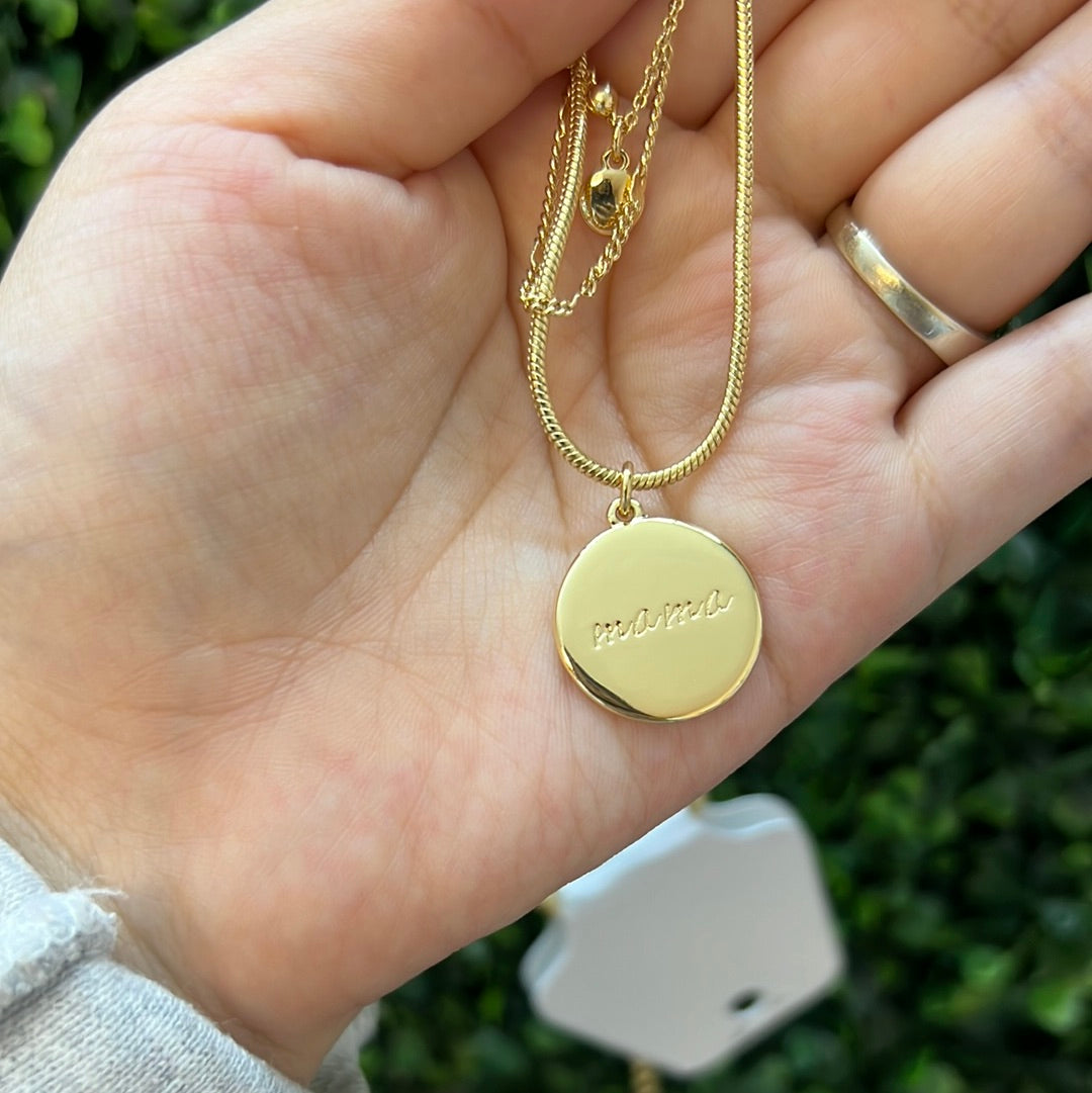 Stacked Gold Mama Necklace