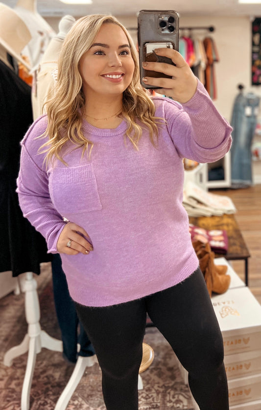 Heather Lavender Melange Sweater