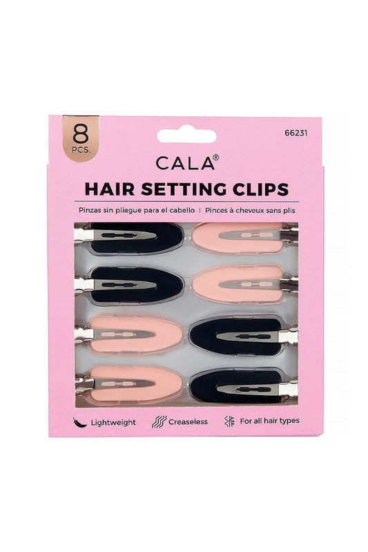 Cala Hair Setting Clips - Black and Pink