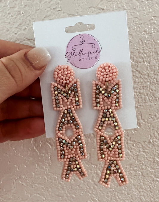 Light Pink Mama Seed Bead Earrings