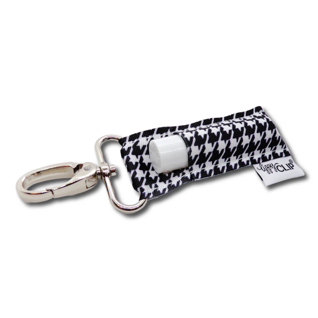 Black and White Houndstooth LippyClip® Lip Balm Holder for Chapstick