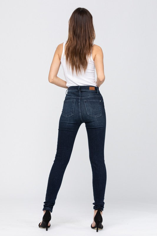 Super Dark High Waist Skinny Jeans - Judy Blue