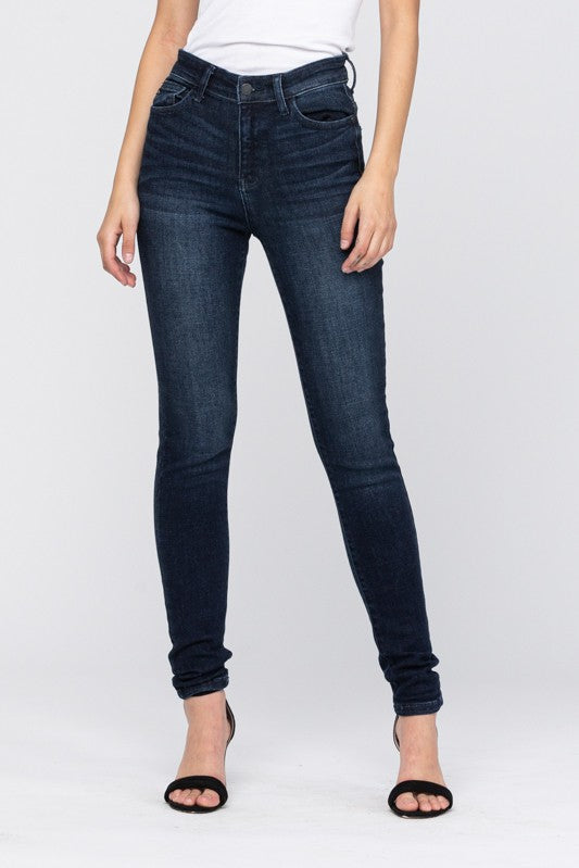 Super Dark High Waist Skinny Jeans - Judy Blue