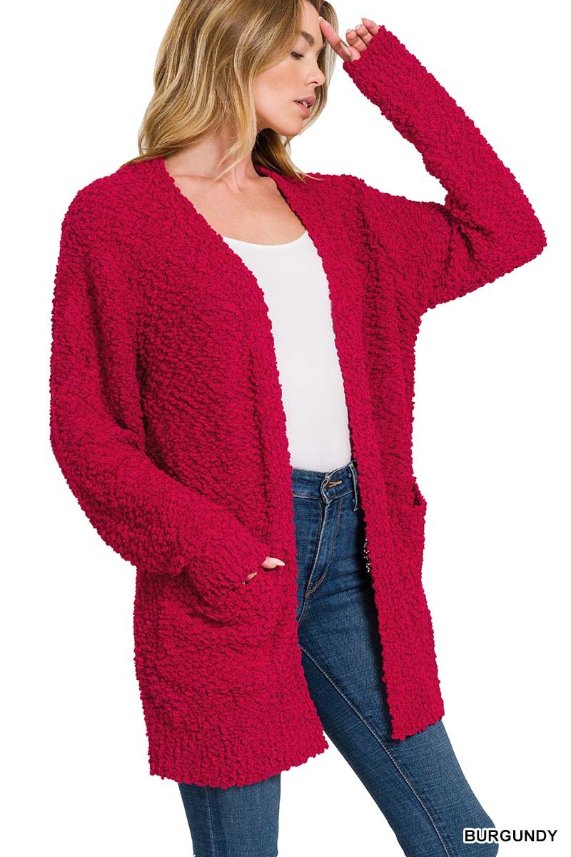 Red Popcorn Cardigan