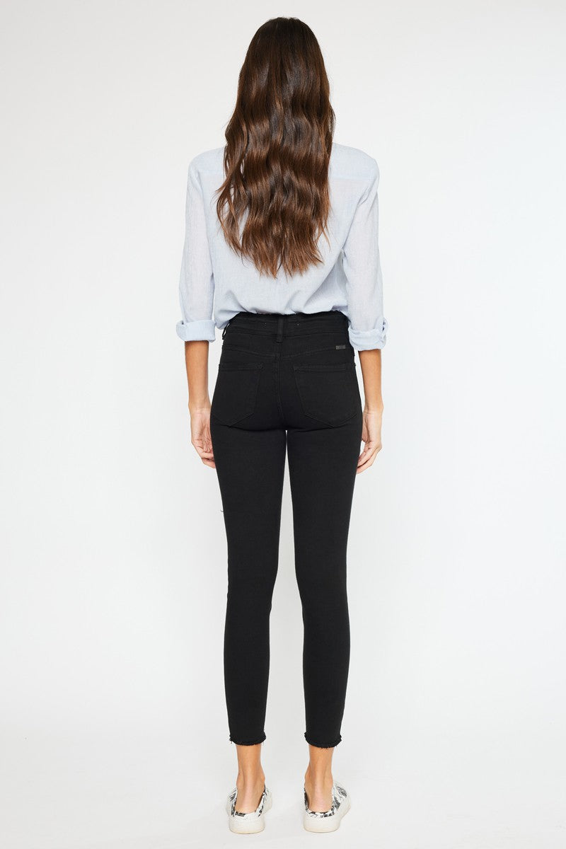 Black Kancan Jeans - High Rise Ankle Skinny