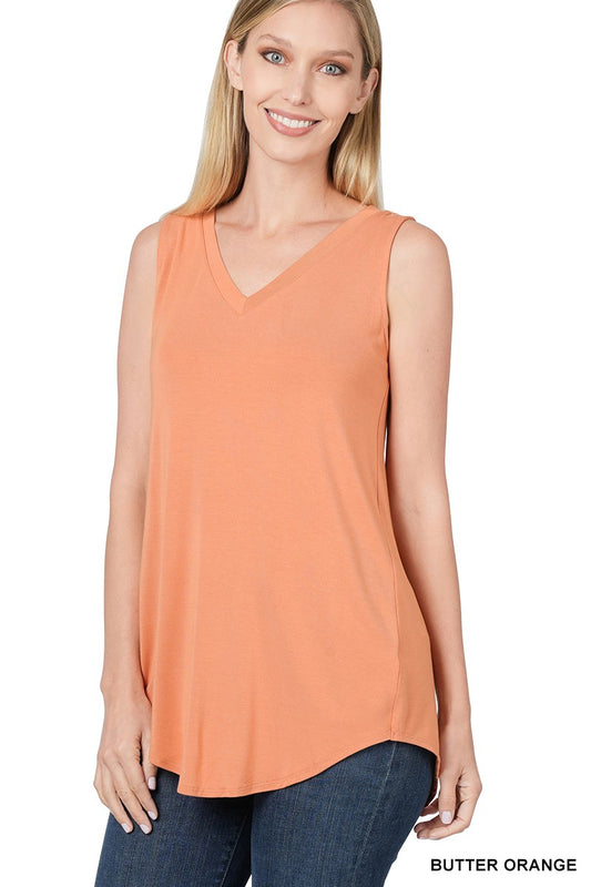 Butter Orange V Neck Tank