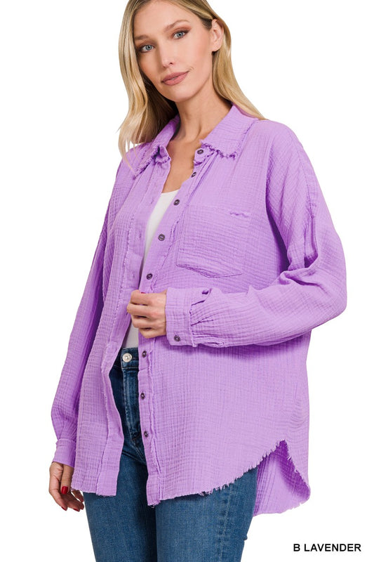 Lavender Linen Shacket