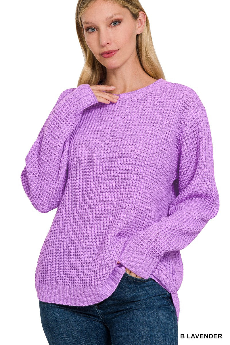 Lavender Waffle Sweater