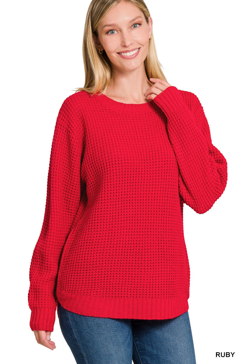 Ruby Waffle Sweater