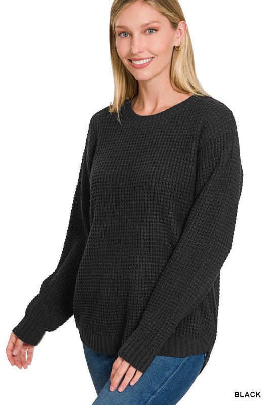 Black Waffle Sweater