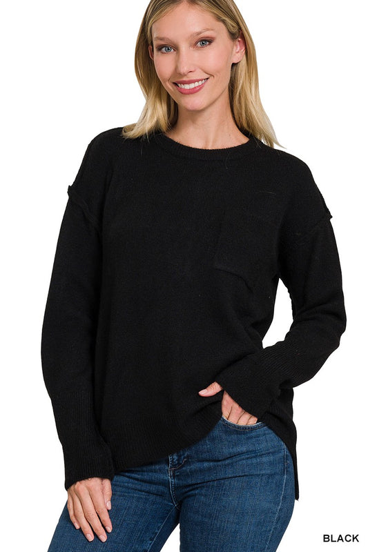 Black Melange Sweater