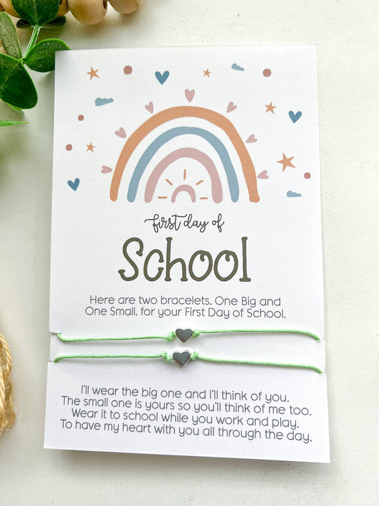 Aqua Back to School Wish Bracelet Rainbow Mommy & Me