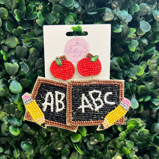 Chalkboard Seed Bead Earrings