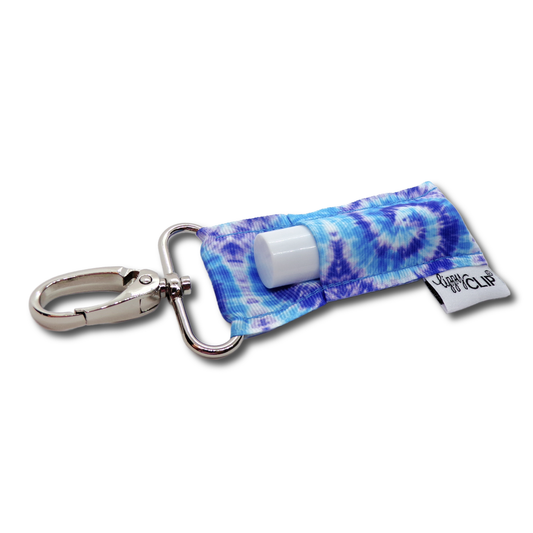 Blue Tie Dye LippyClip® Lip Balm Holder for Chapstick