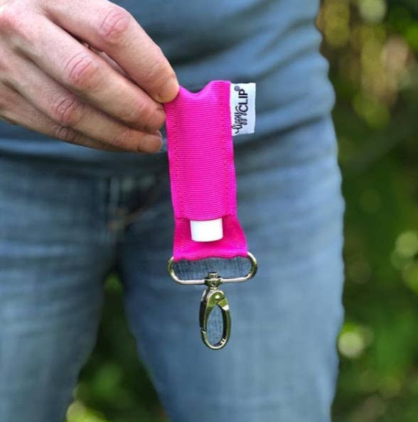 CLASSIC: Fuchsia LippyClip® Lip Balm Holder for Chapstick