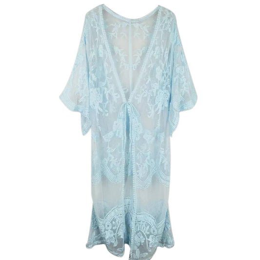 Baby Blue Lace Kimono