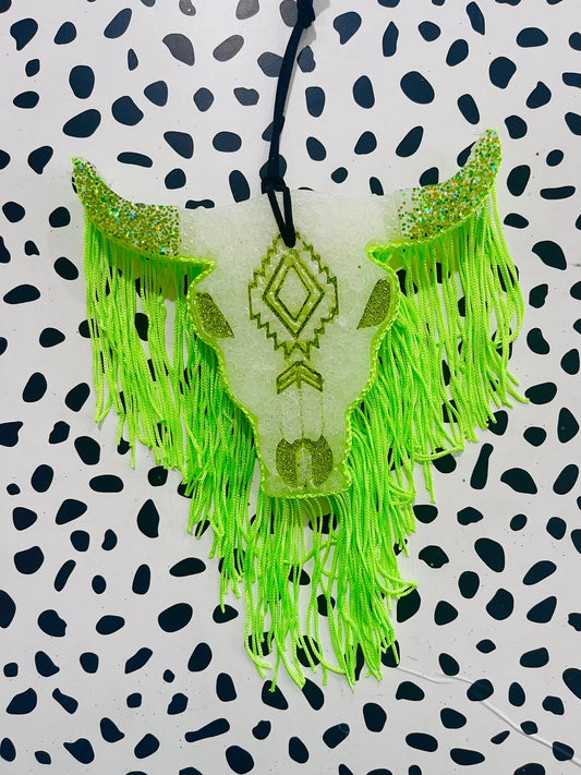 Lime Bull Skull Freshie