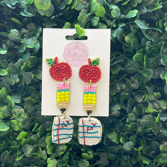 Apple Pencil Paper Bead Earrings