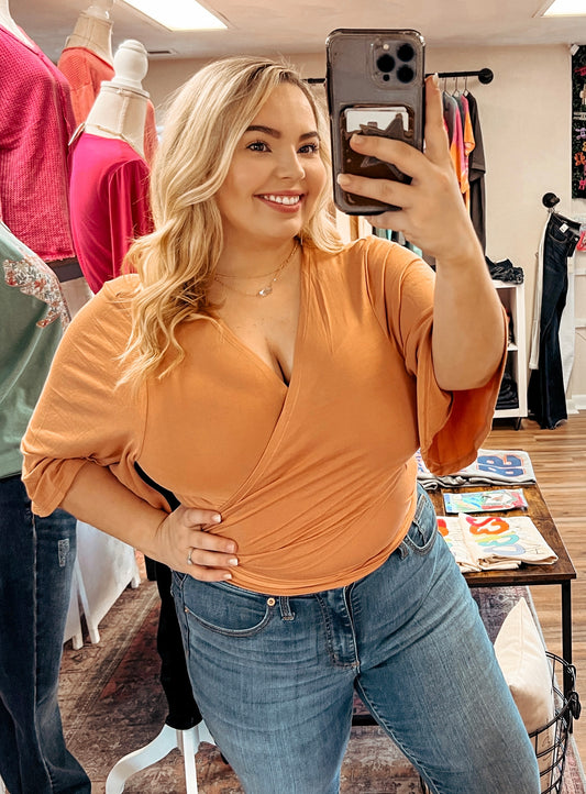 Butter Orange Tie Top