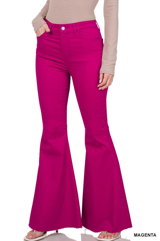 High-Rise Super Flare Magenta Jeans