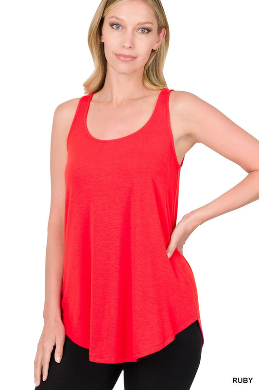 Sleeveless Round Neck Tank Ruby