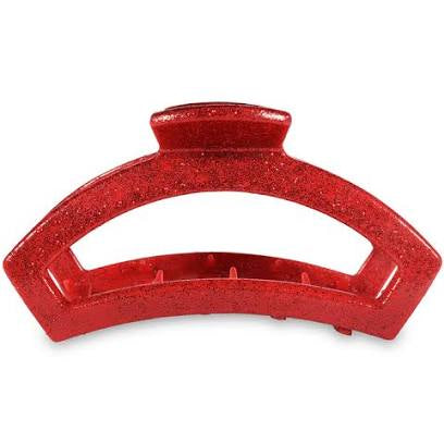Red Glitter Large Open Teleties Clip