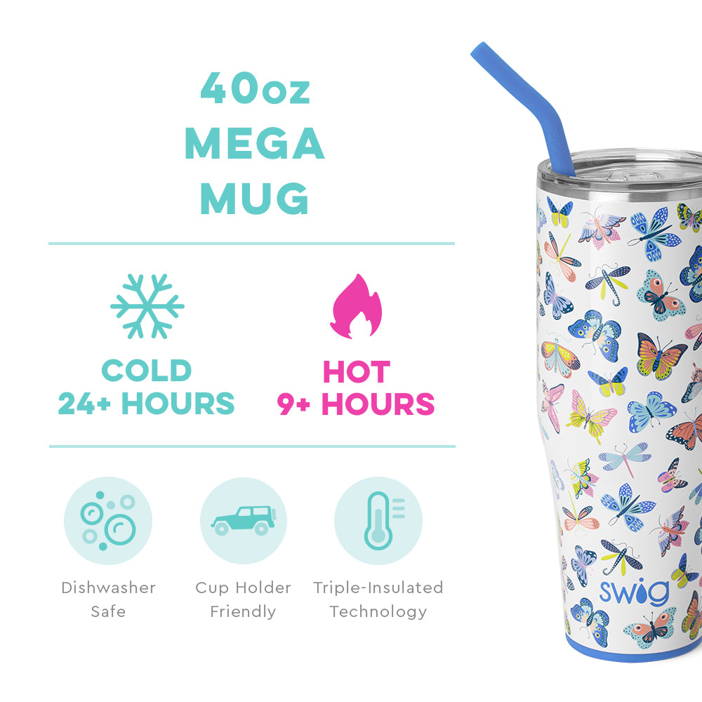 Butterfly Bliss Swig 40oz Mega Tumbler