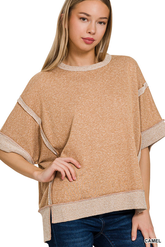 Camel Stitching Sweater Top