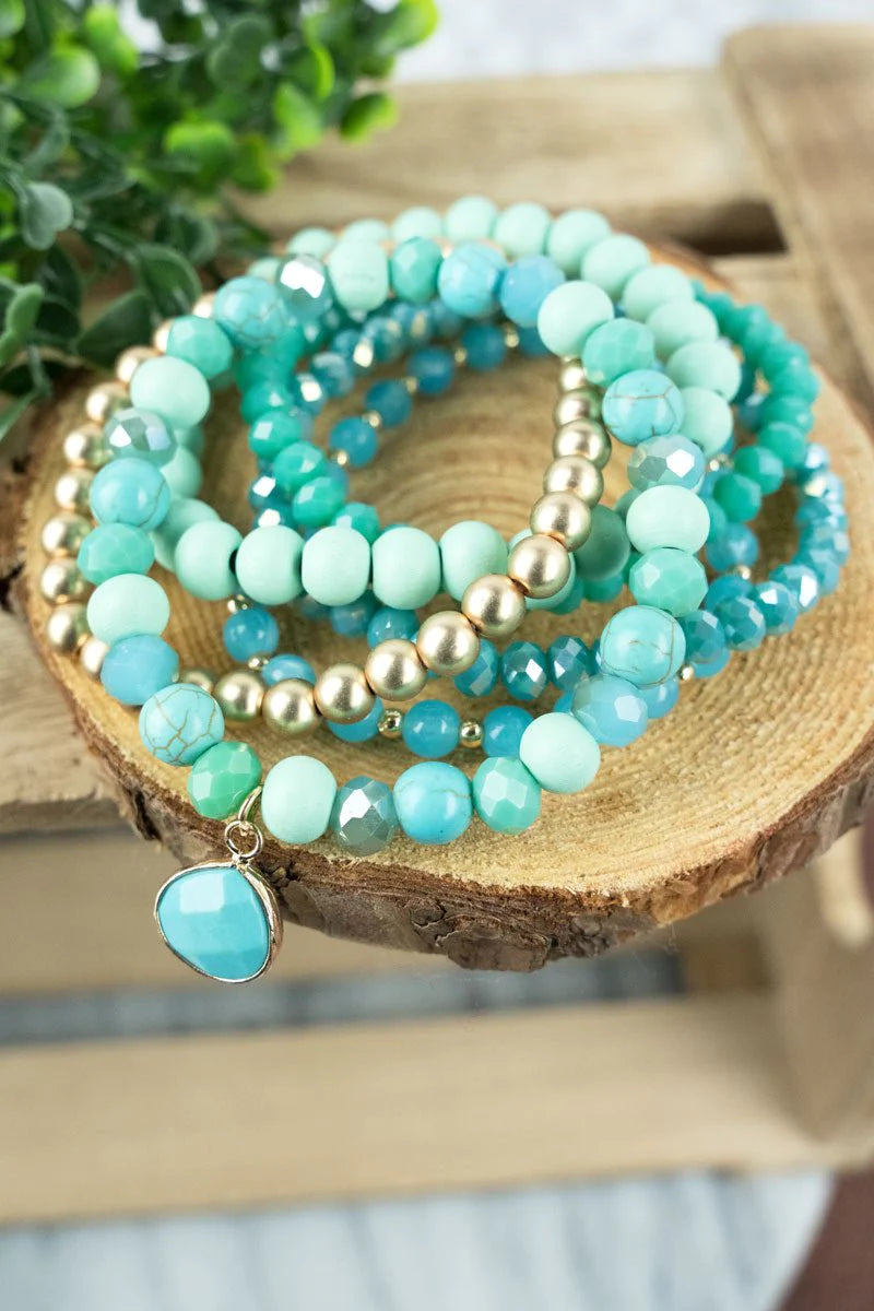 Turquoise Gold Ophelia Bracelet Set