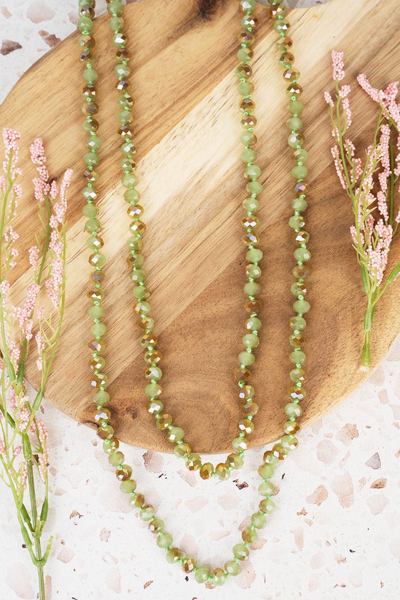 Green Iridescent Taryn Beaded Endless Necklace