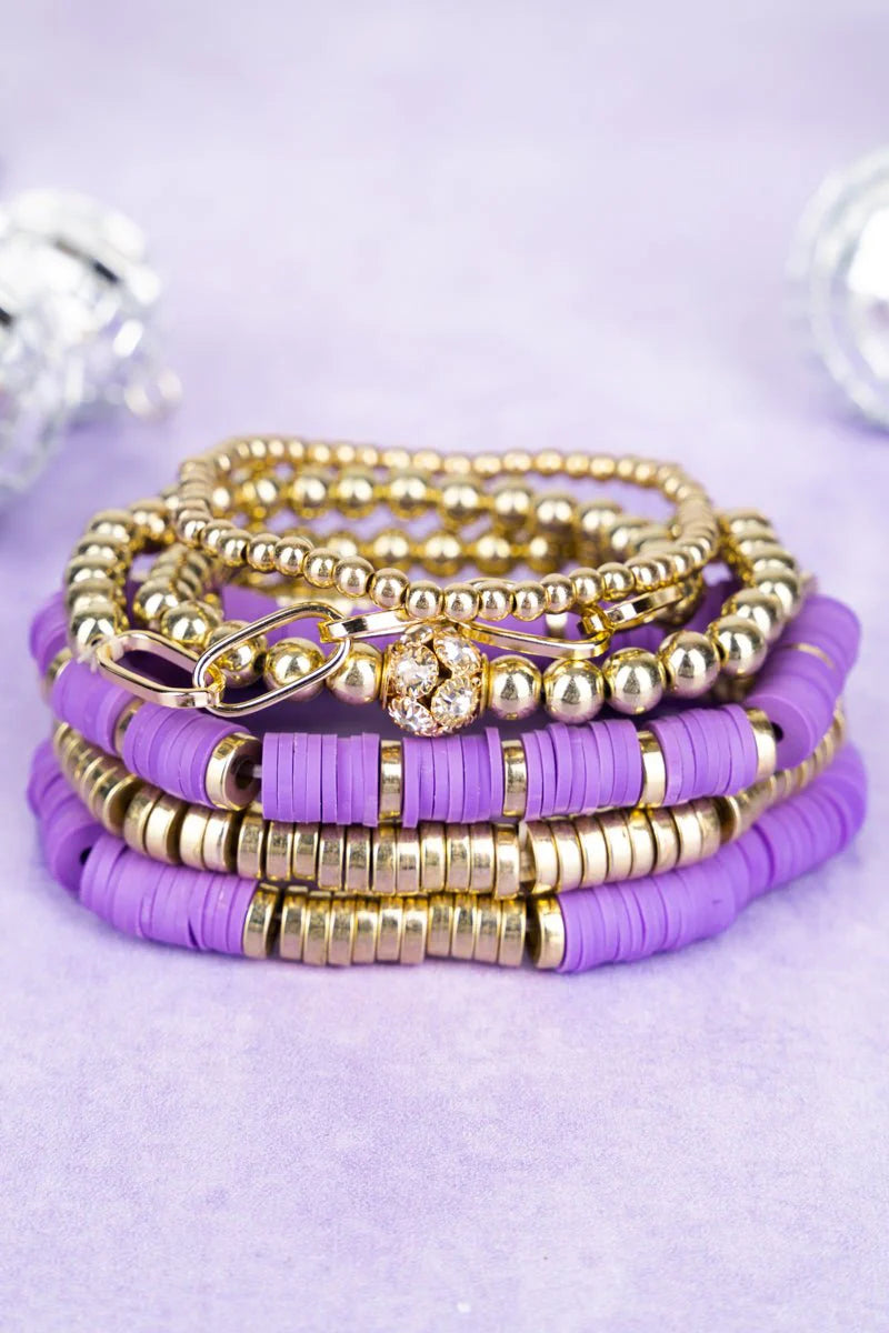 Purple & Gold Bracelet Set