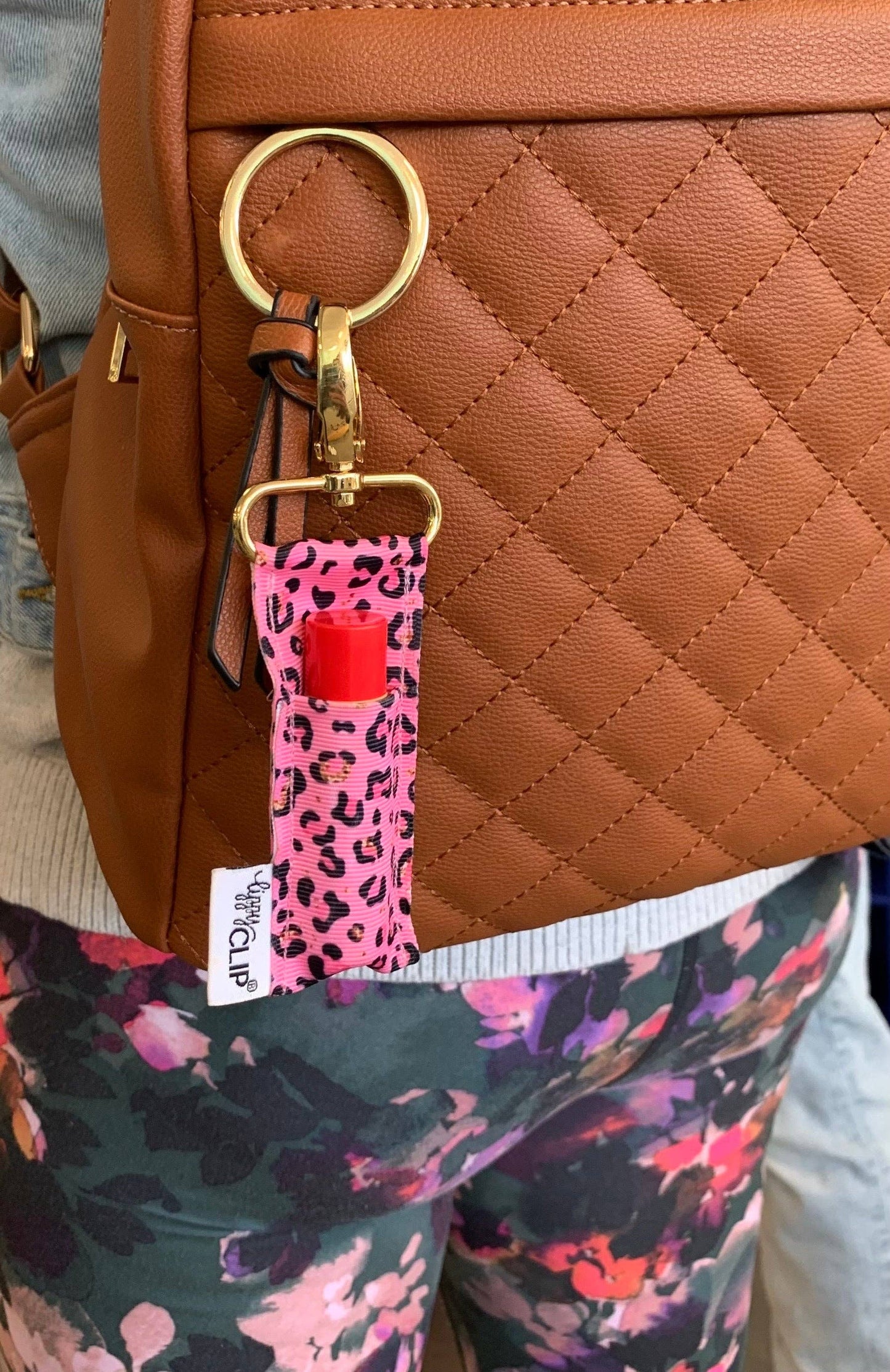 Pink Leopard LippyClip® Lip Balm Holder for Chapstick