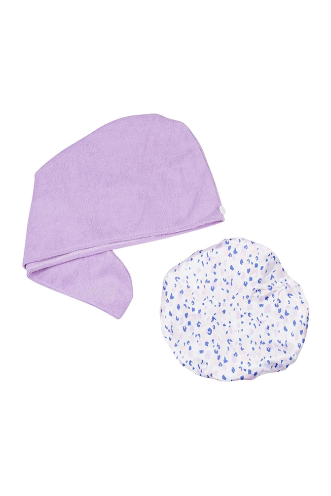 Cala Shower Cap & Hair Turban Set - Lavender