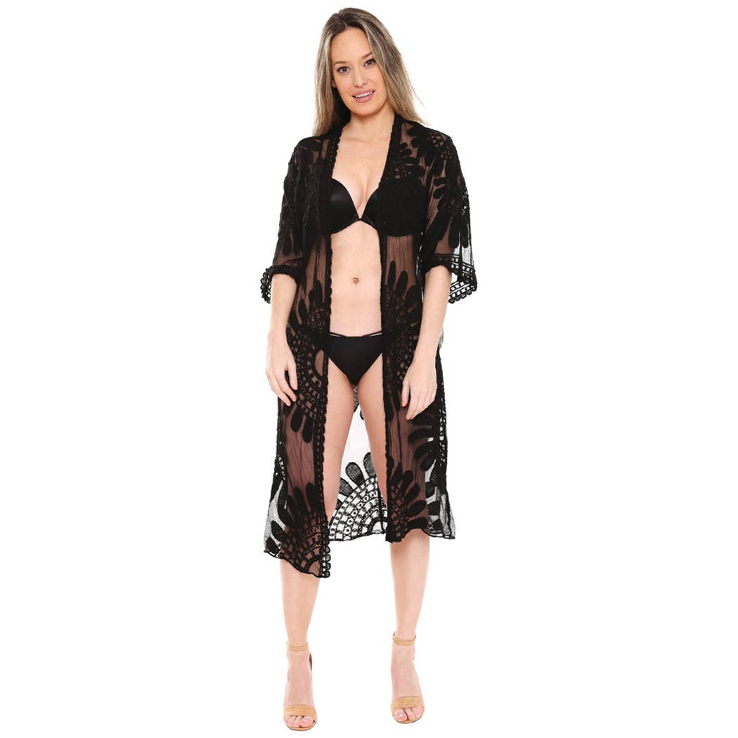 Black Lace Kimono