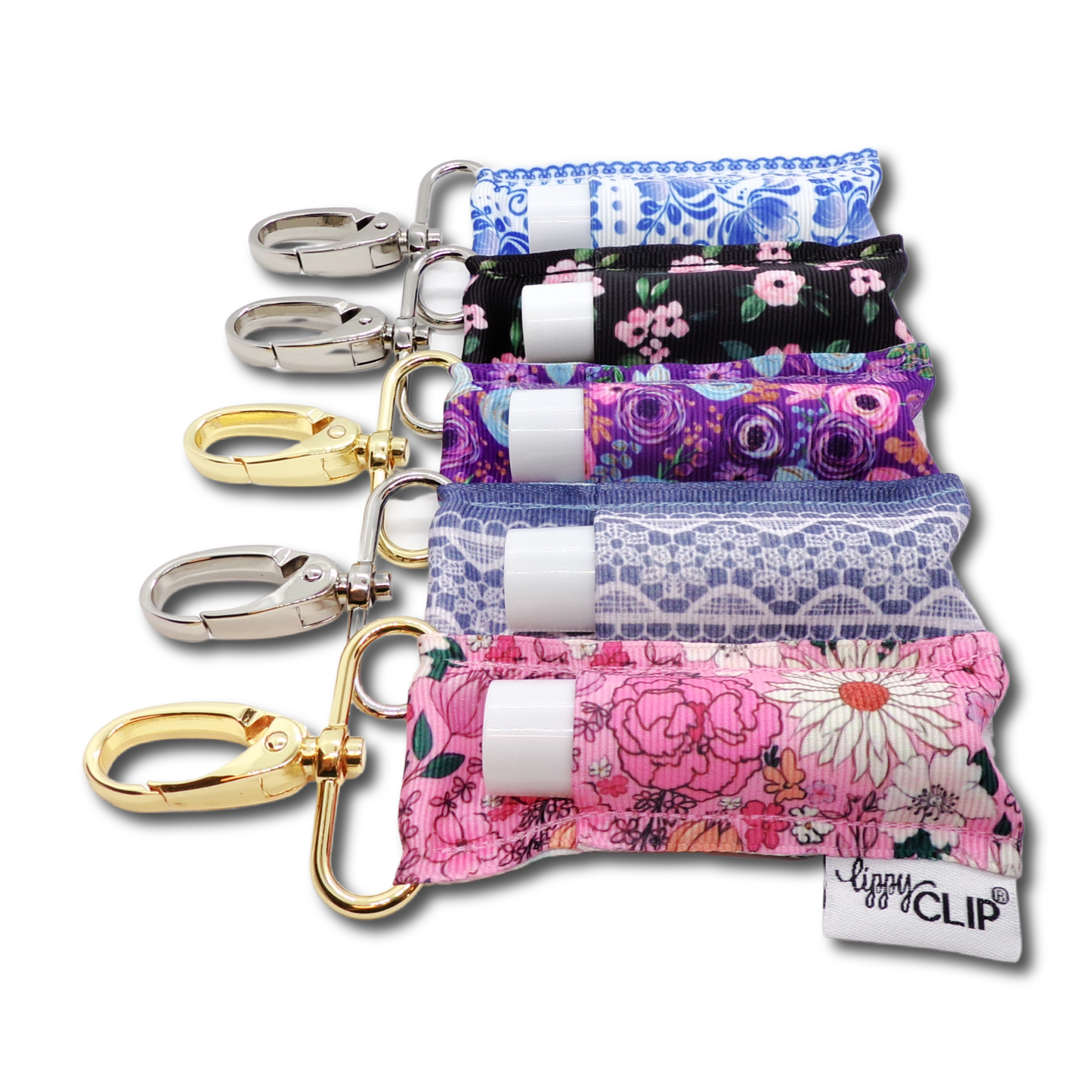 Blue Chinoiserie LippyClip® Lip Balm Holder for Chapstick