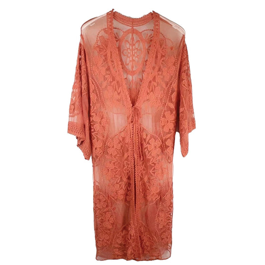 Orange Lace Kimono