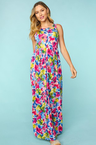 Watercolor Floral Maxi Dress