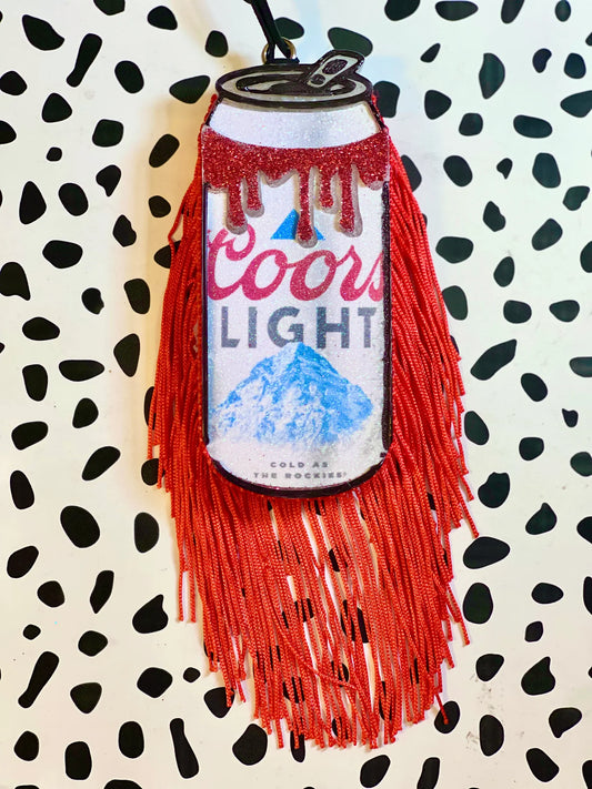 Coors Light Can Freshie with Fringe