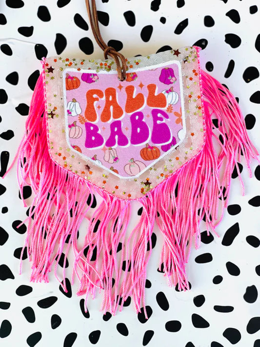 Fall Babe Pocket Freshie with Fringe