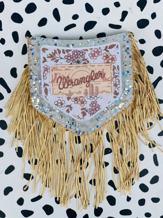 Boho Floral Wrangler Pocket with Fringe Freshie