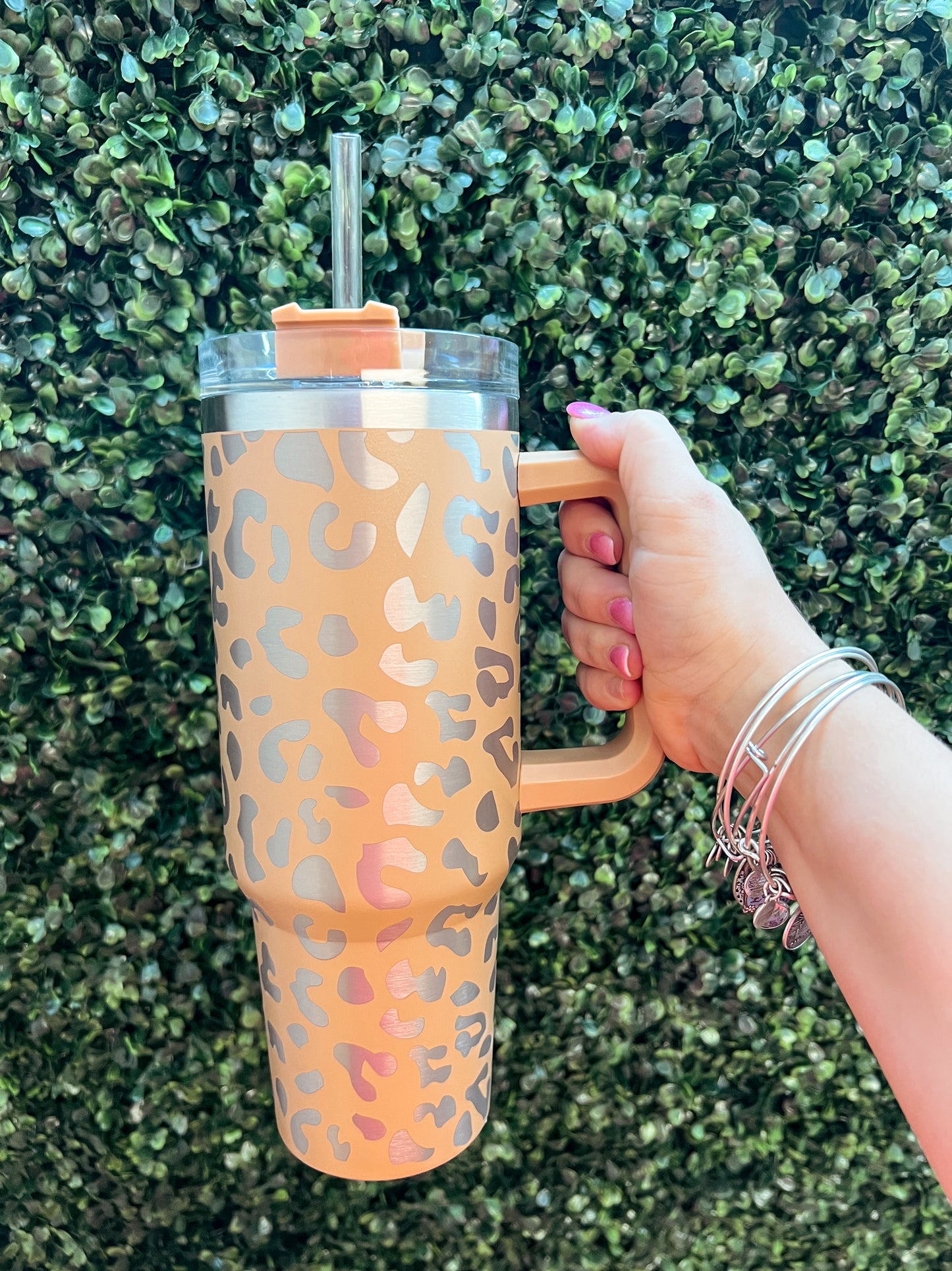 Tan Leopard 40oz Tumbler