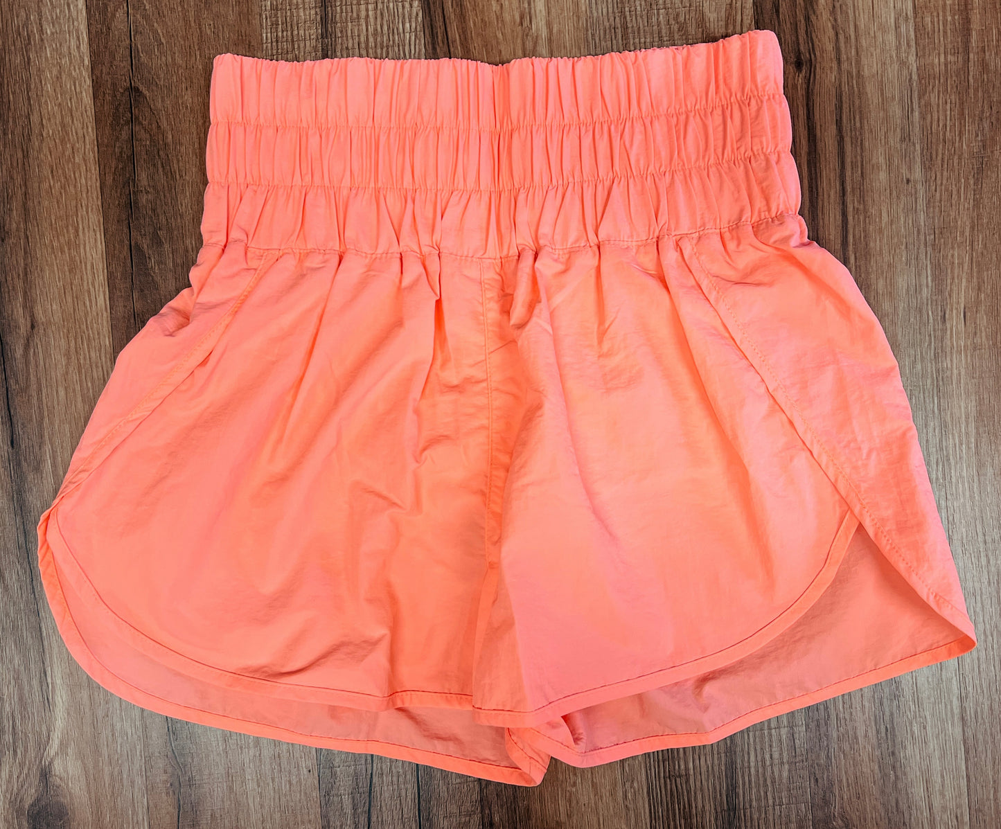 Coral Zenana Smocked Shorts