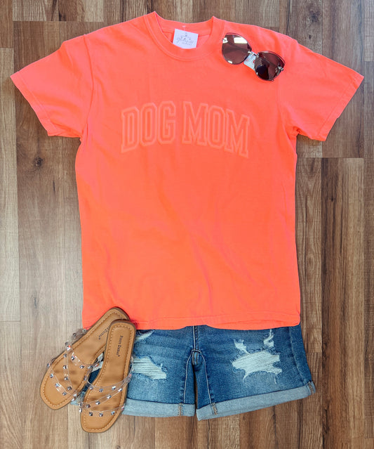 Coral Dog Mama Puff Tee