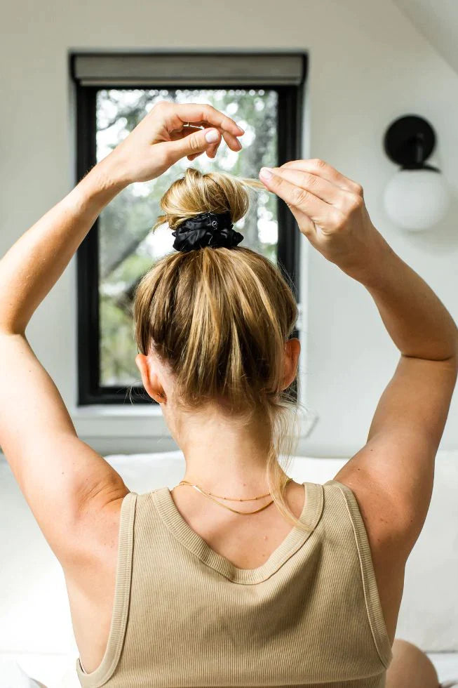 Jet Black Small Scrunchies