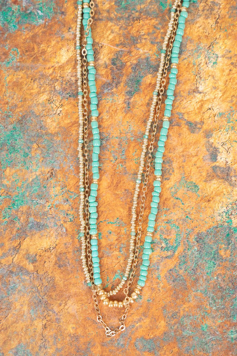 Mint Gold Layered Necklace