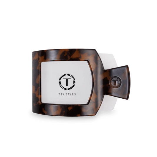 Tortoise Square Flat Teleties Clip